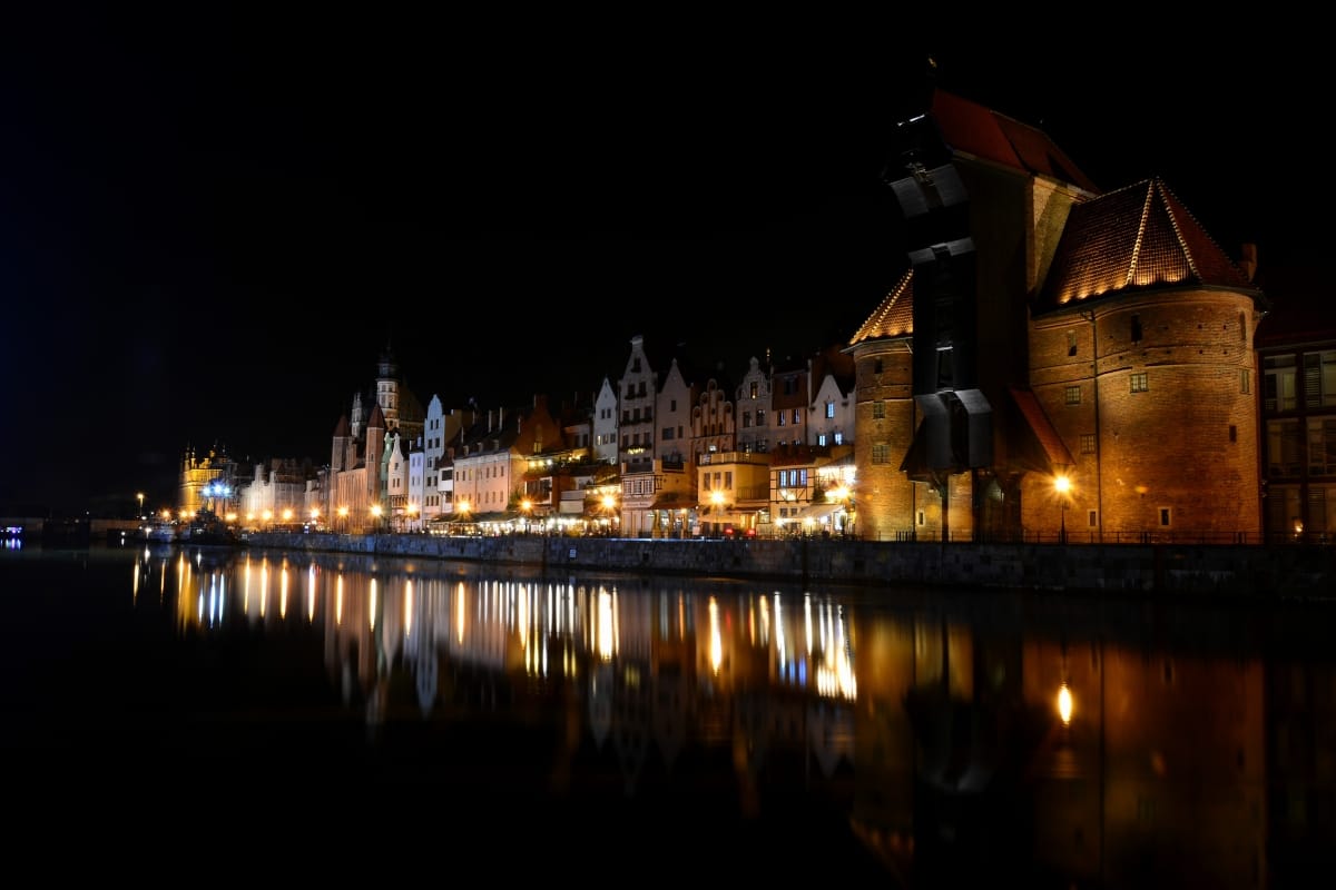 On the riverbank of Motlawa, Gdansk, Poland