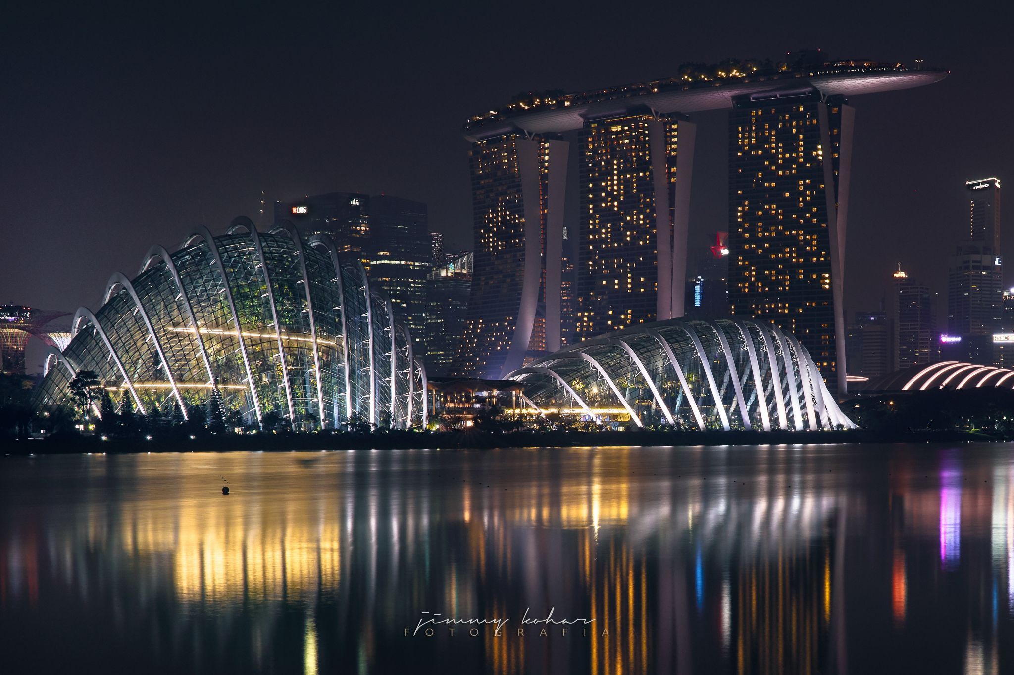 Flower Dome Singapore from Marina East, Singapore