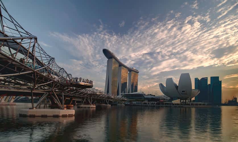 Marina Bay Sands with Helix Bridge