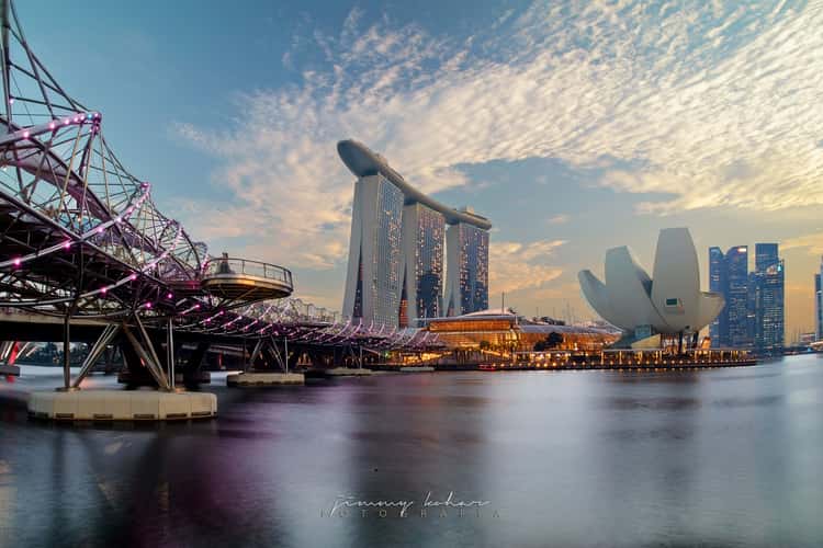 Marina Bay Sands with Helix Bridge