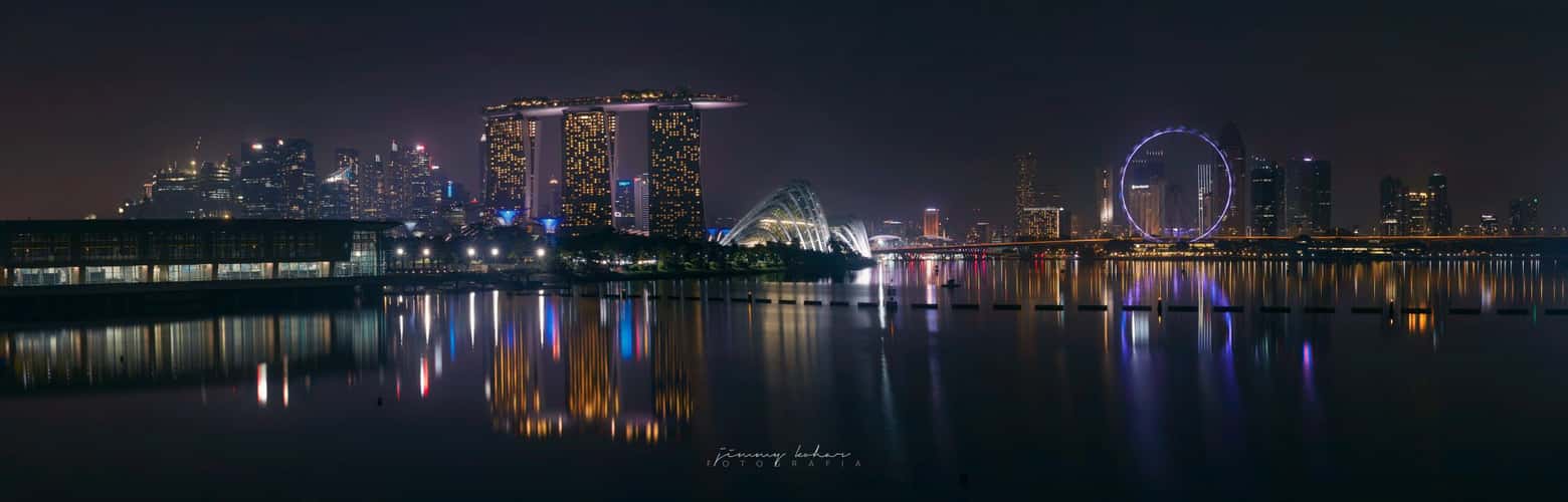 Singapore Skyline with Sands Marina Bay