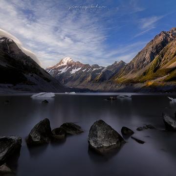 Mt. Cook from Hooker Lake, New Zealand