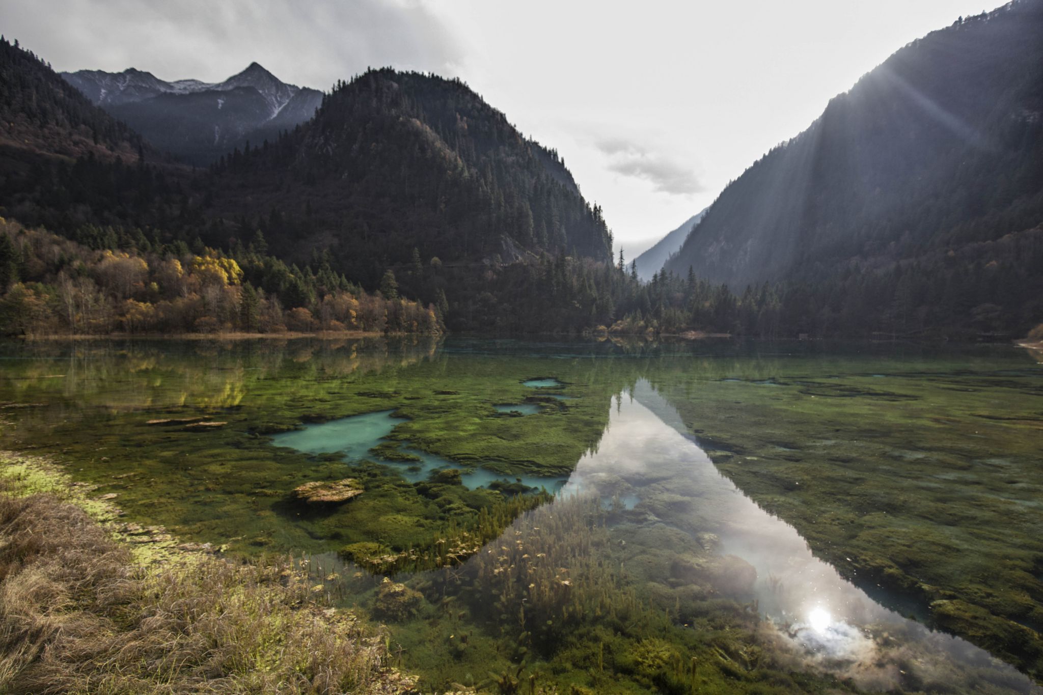 Northern Five Flower Lake on shore viewing platform, China