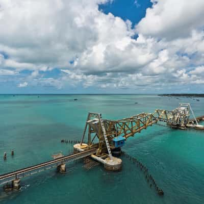 Pamban Bascule Railway Bridge, Rameshwaram, India