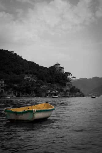 Small boat on the calm sea