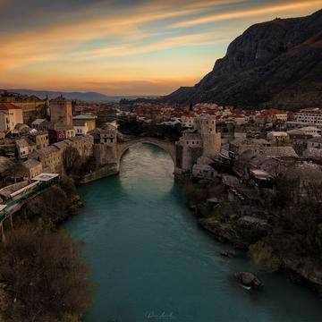 Stari Most from above, Bosnia and Herzegovina