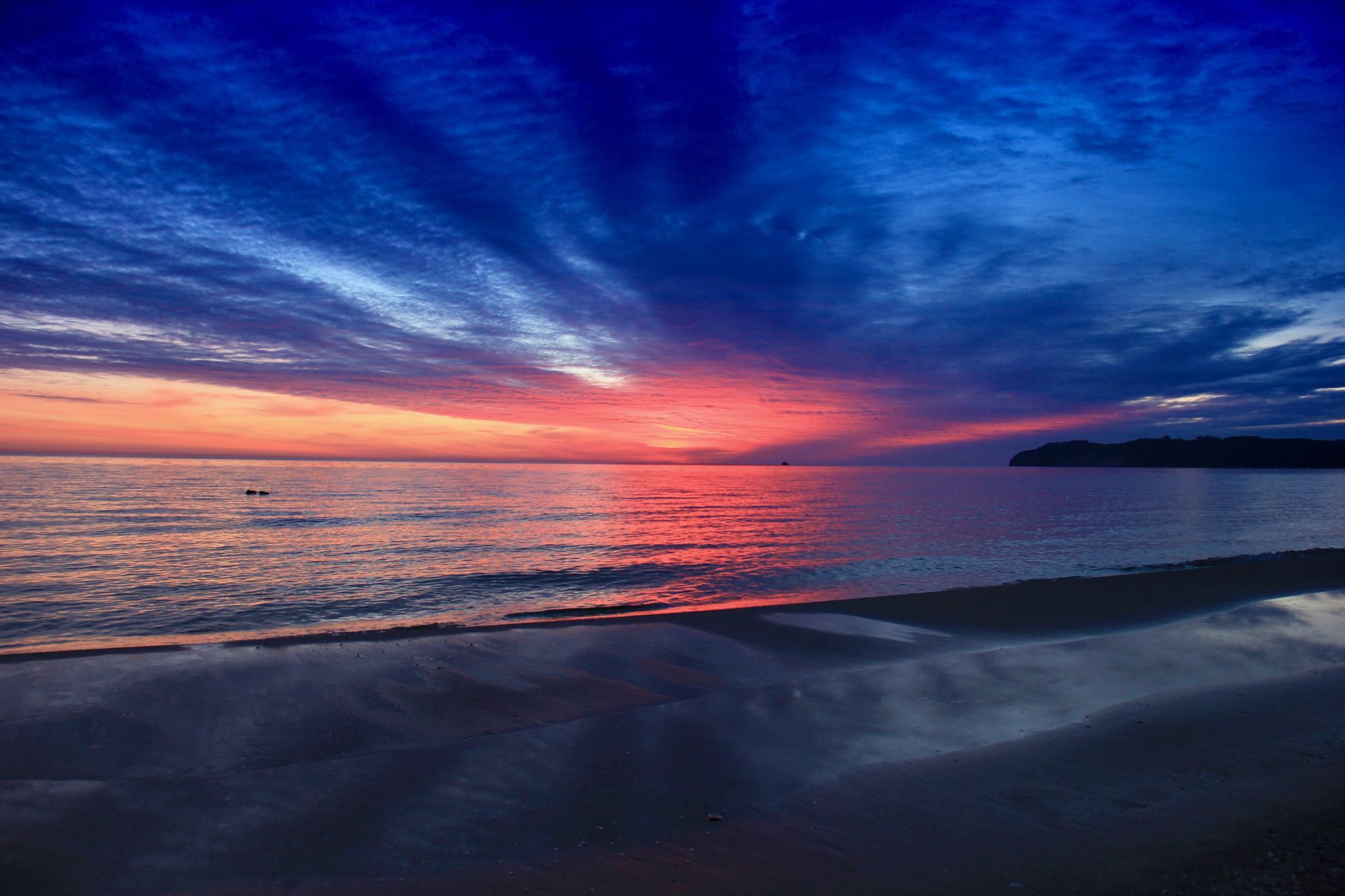 Sunrise on the beach, Binz, Germany