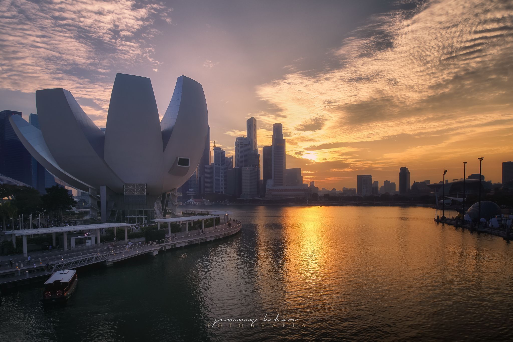 View from the Helix Bridge, Singapore