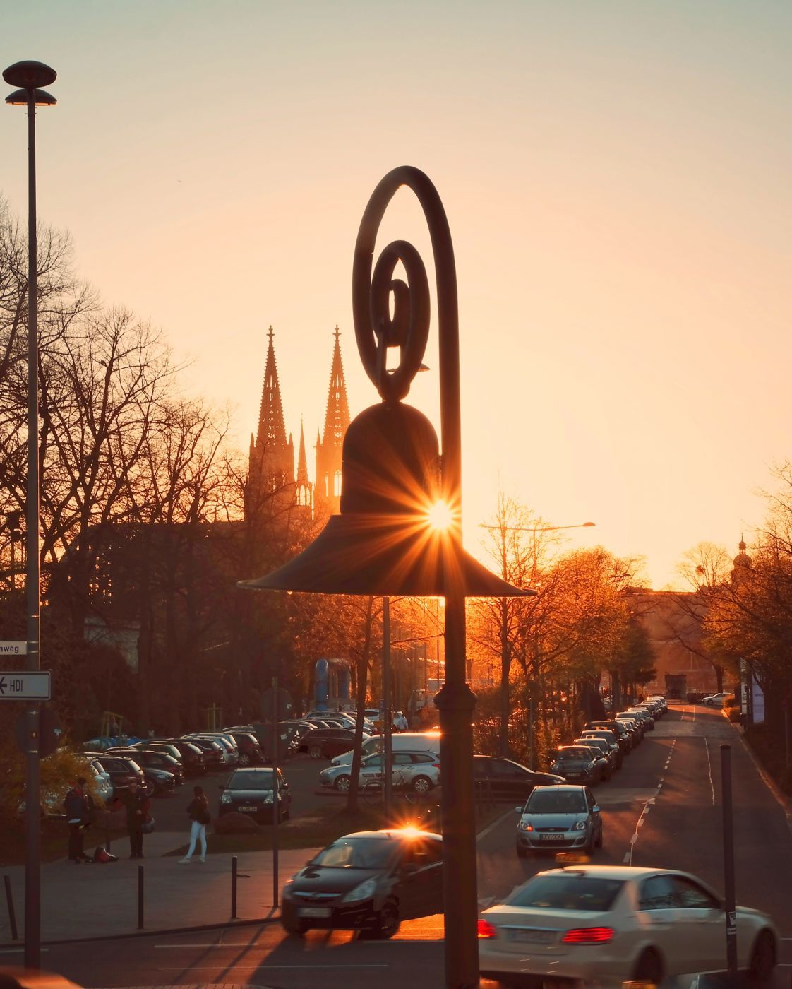 Sunset through the Lamp, Cologne, Germany