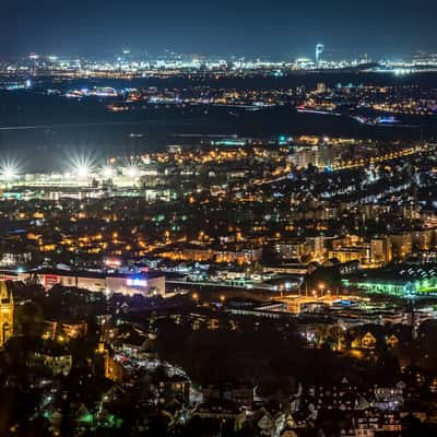 Weinheim city from Wachenburg, Germany