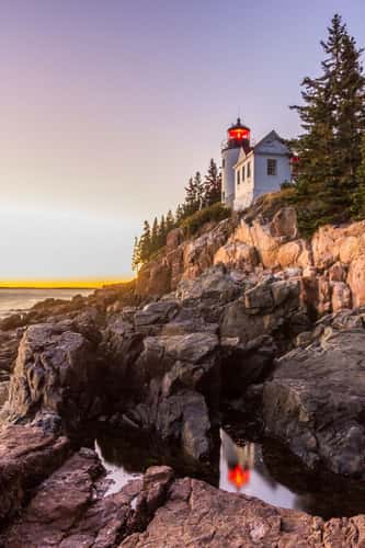 Cliff view of Bass Harbor Head Lighthouse