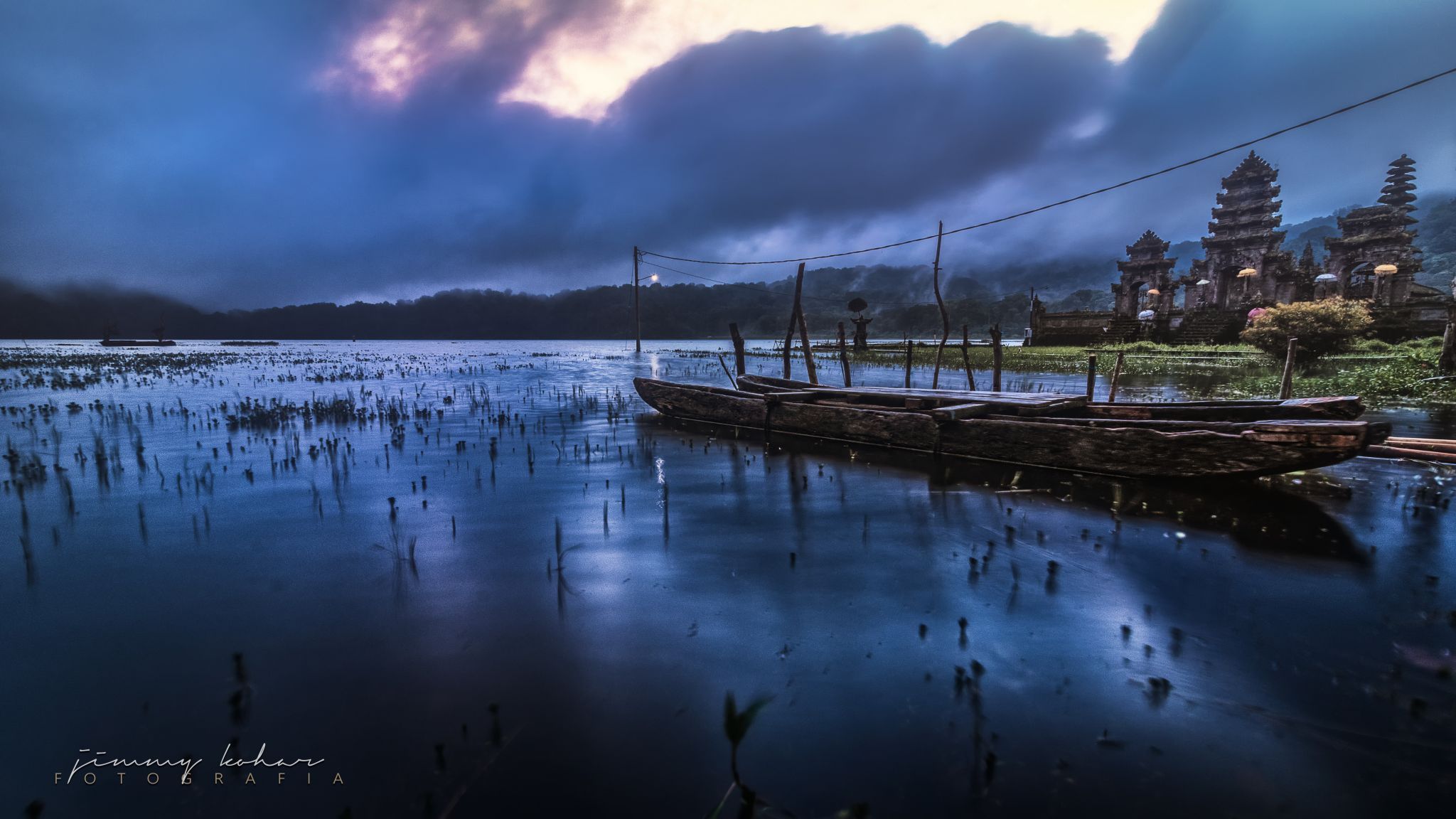Wooden Boats of Lake Tamblingan, Bali, Indonesia