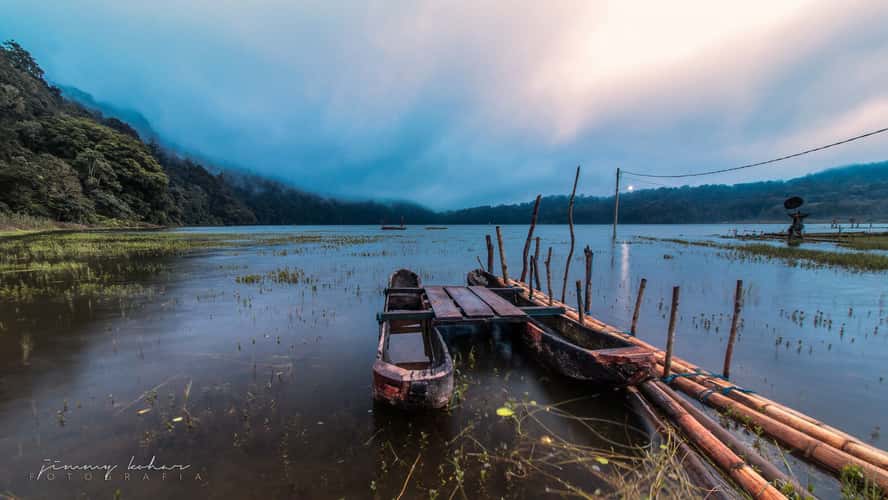 Wooden Boats of Lake Tamblingan, Bali