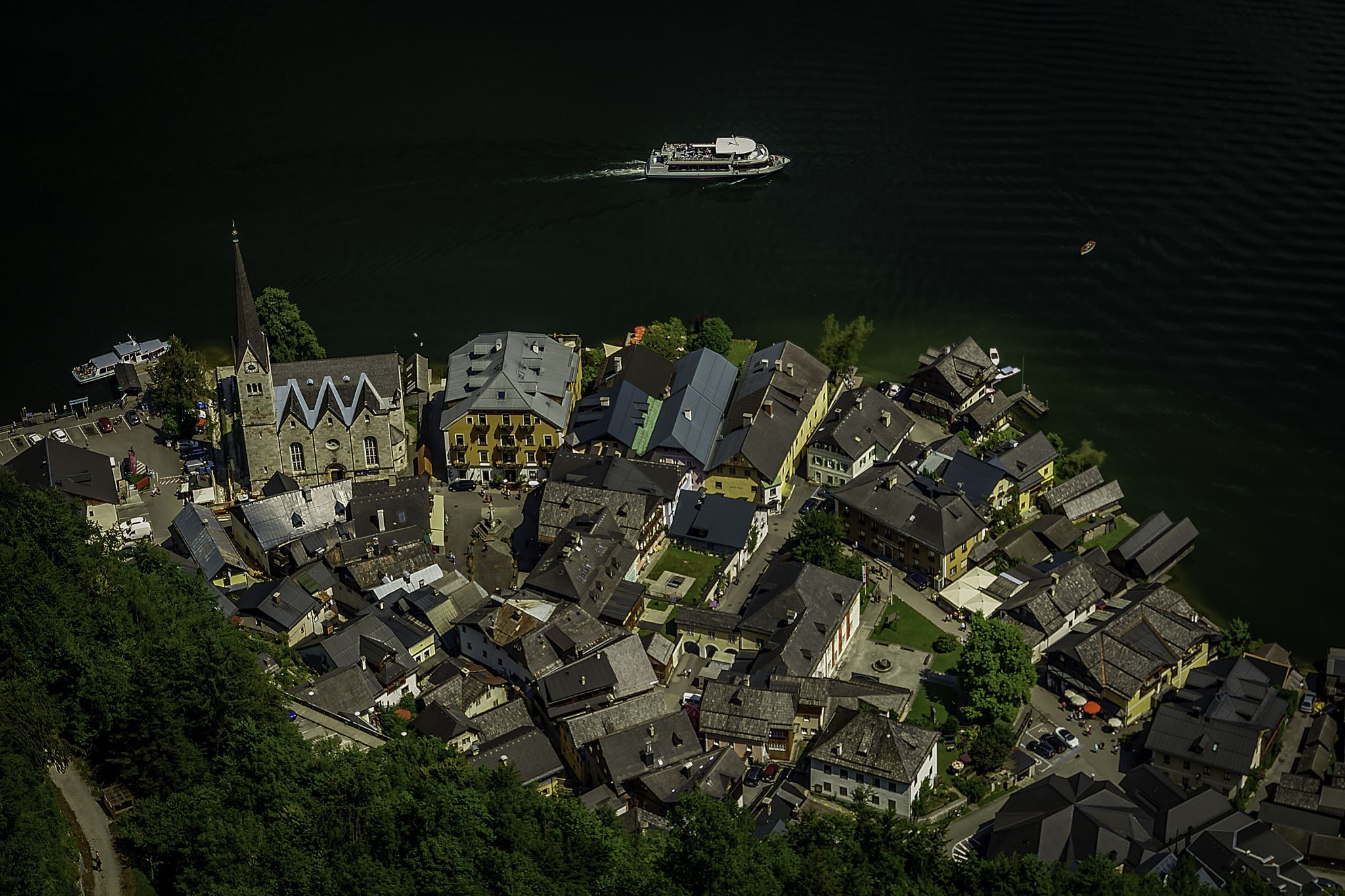 Hallstatt Village View from skywalk view point, Austria