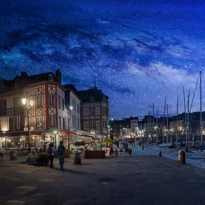 Honfleur at night, France