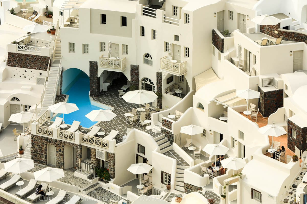 Iconic view of Oia, Santorini , Greece
