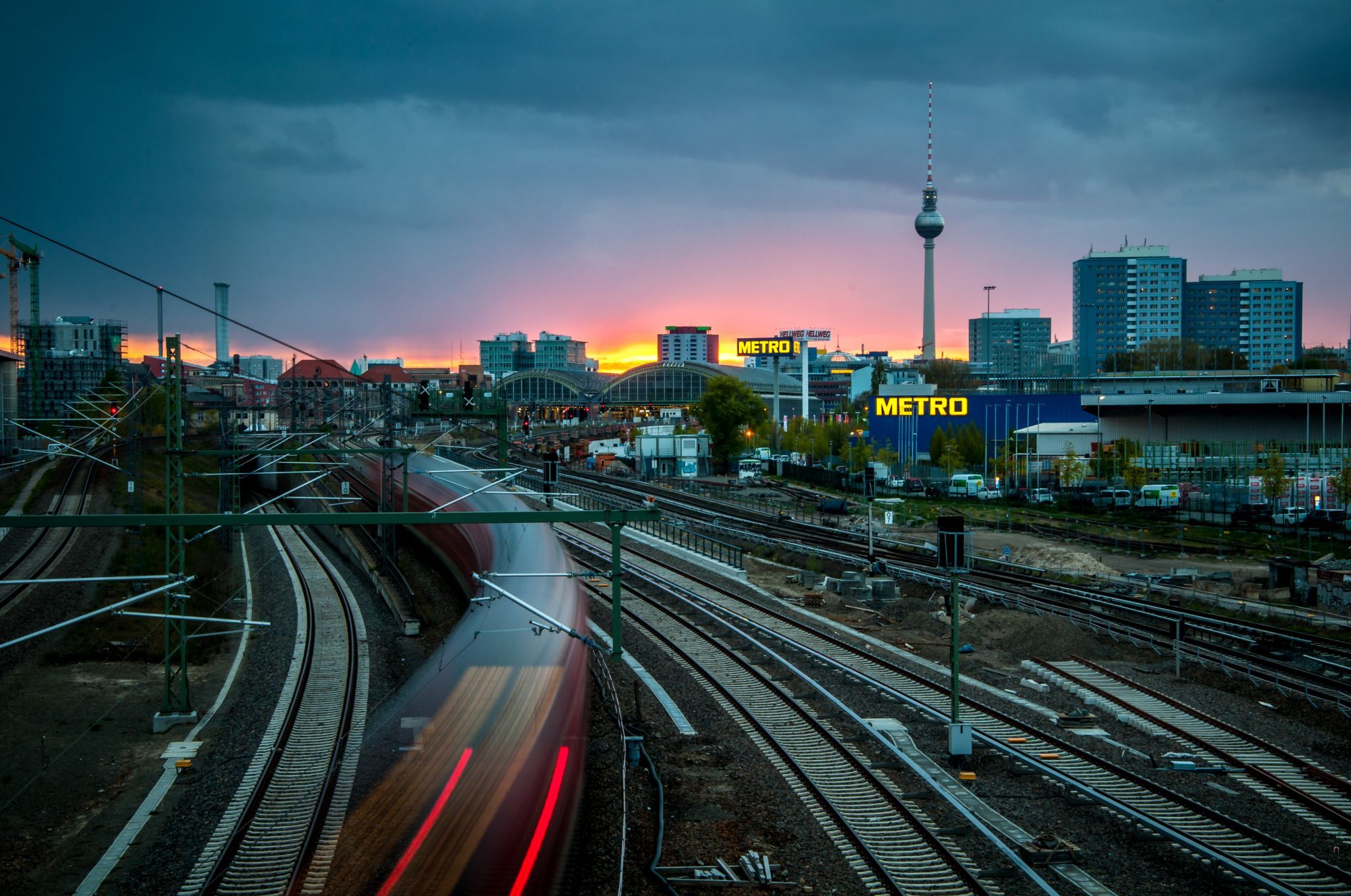 Railways at Warschauer Strasse, Germany