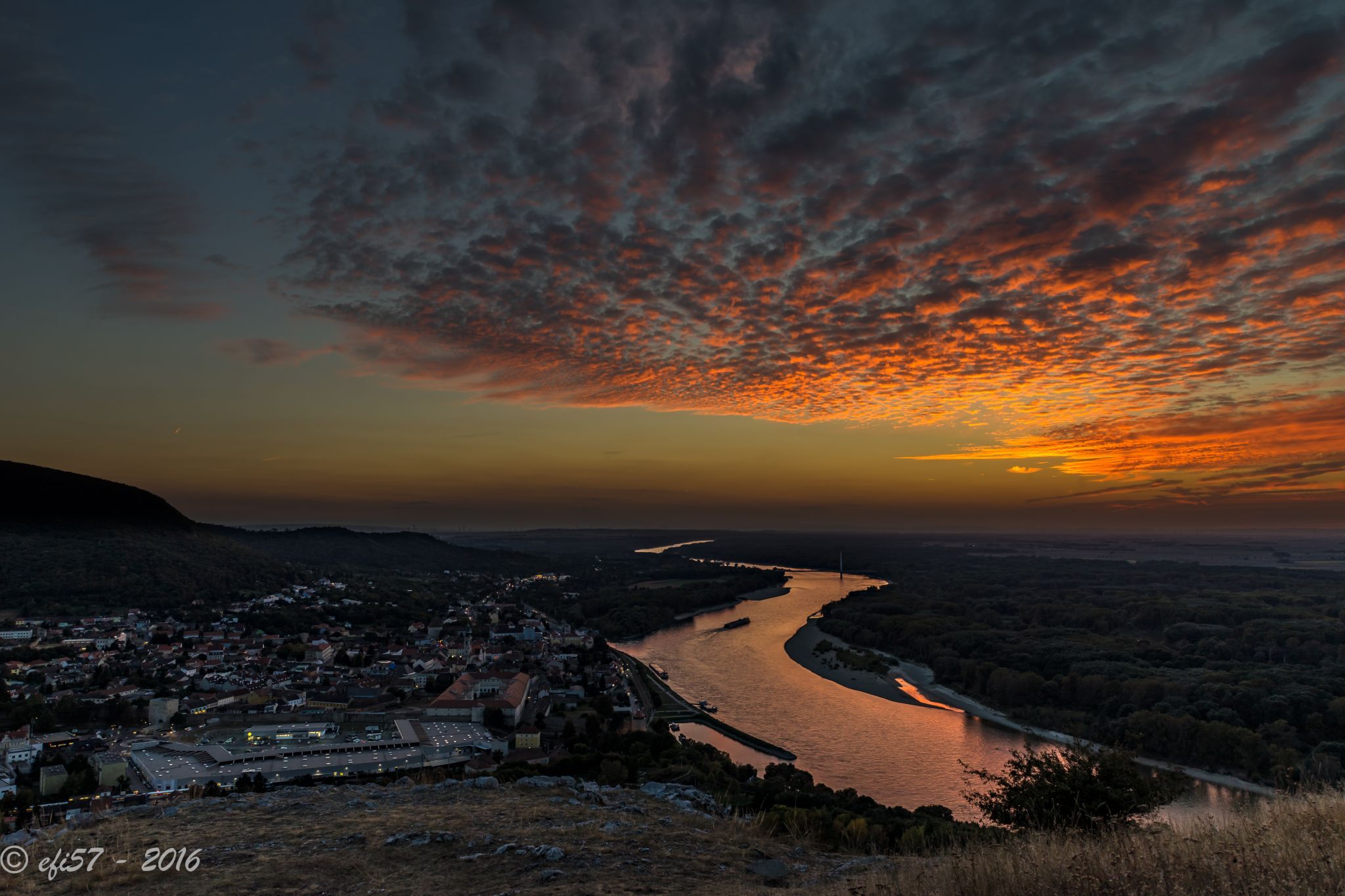 Sunset over Danube, Austria