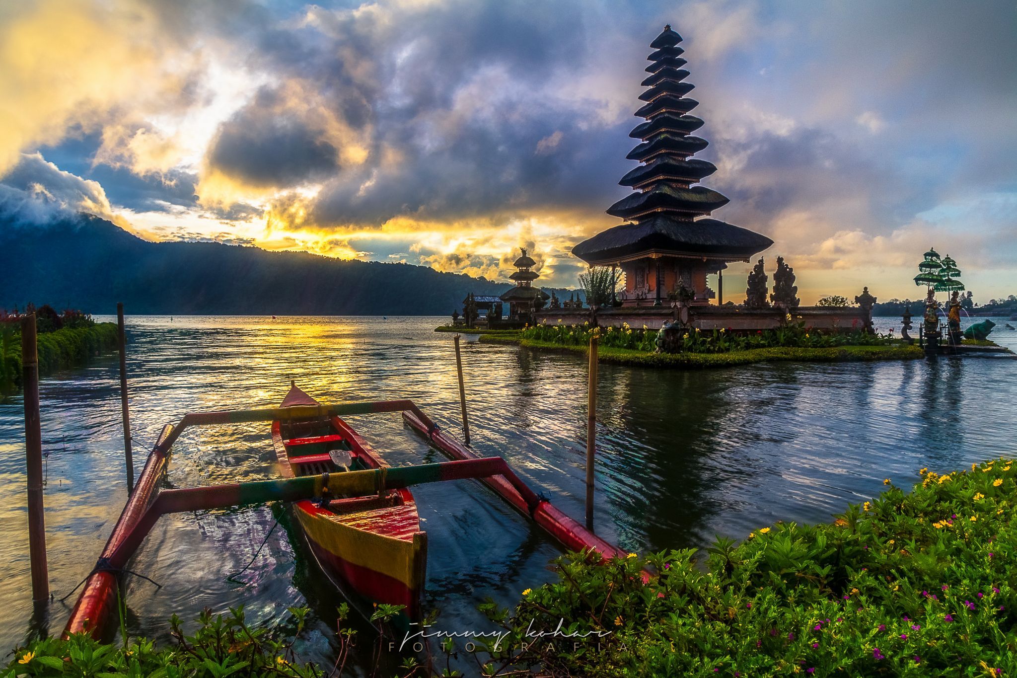 Ulun Danu Temple at Beratan Lake, Indonesia