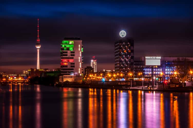 View over Berlin city center from Oberbaumbrücke