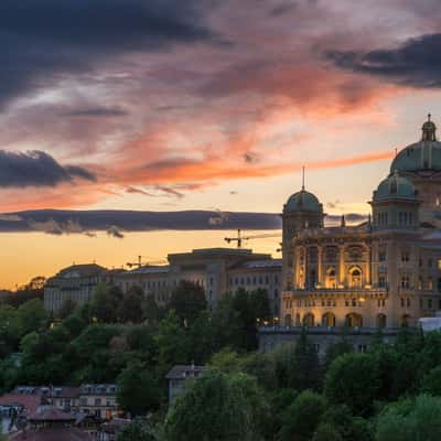 Bundeshaus from Kirchenfeld Bridge, Switzerland