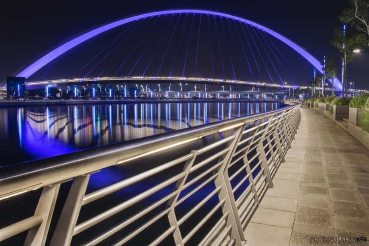 Dubai Water Canal with the Tolerance Bridge