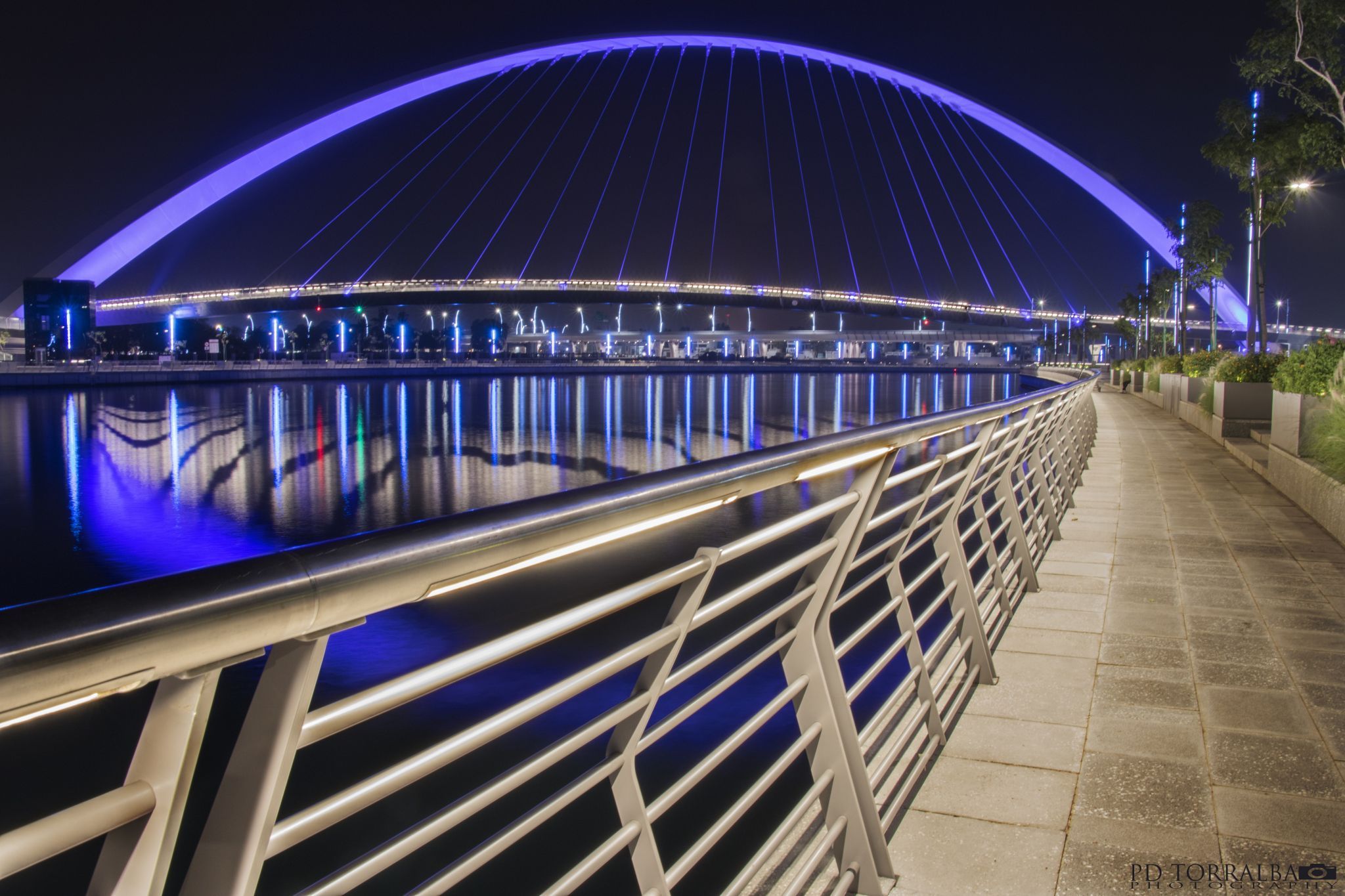 Dubai Water Canal with the Tolerance Bridge, United Arab Emirates