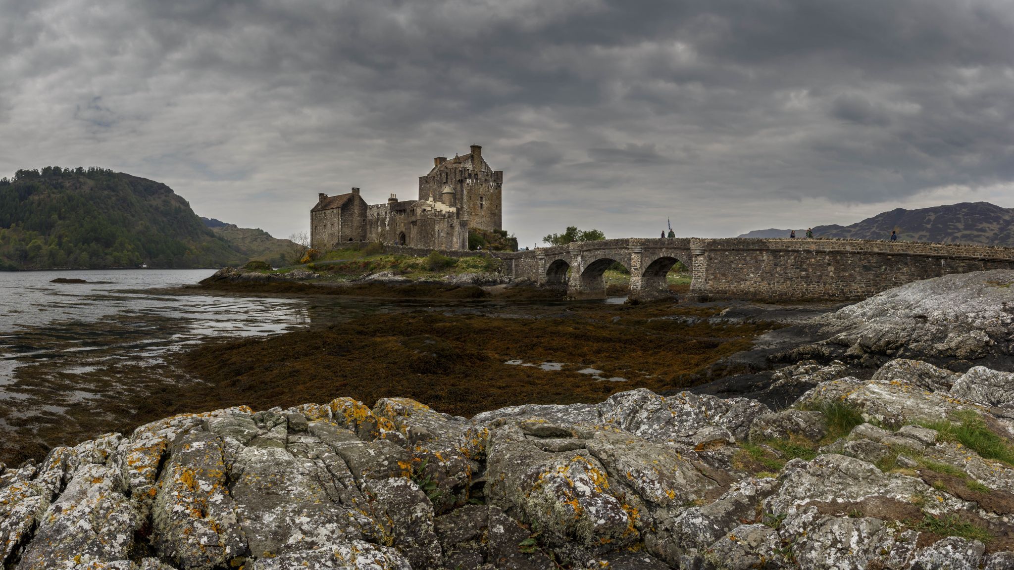 Side view of Eilean Donan Castle, Scotland, United Kingdom