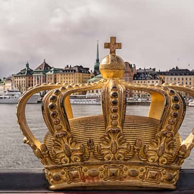 Gilded Crown on Skeppsholmsbron, Stockholm, Sweden