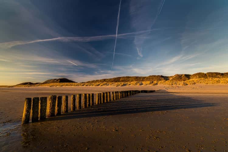 Groins at the beach in Haamstede
