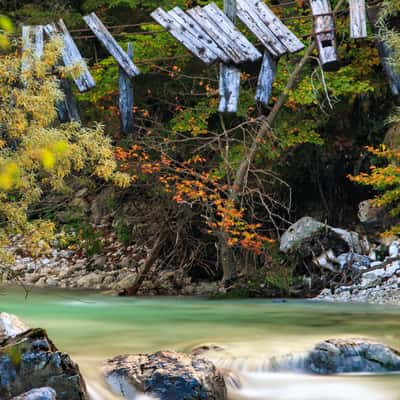 Hanging bridge over Soča, Slovenia