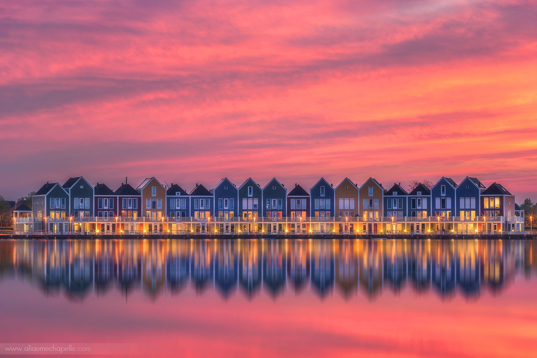 Houten rainbow houses, Netherlands