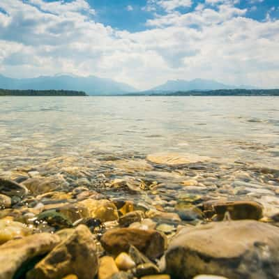 Lakefront of Chiemsee, Chiemgau in Bavaria, Germany