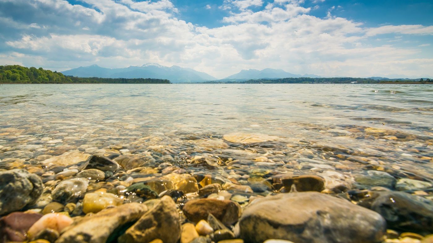 Lakefront of Chiemsee, Chiemgau in Bavaria, Germany