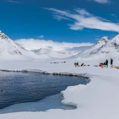 On the edge of the sea ice near Kulusuk, East Greenland, Greenland