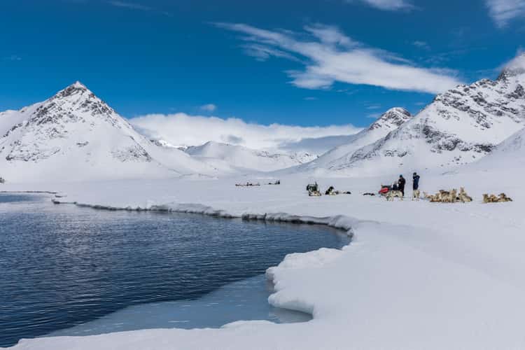On the edge of the sea ice near Kulusuk, East Greenland