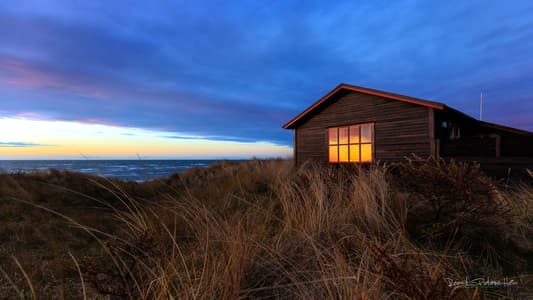 Sunset in the window