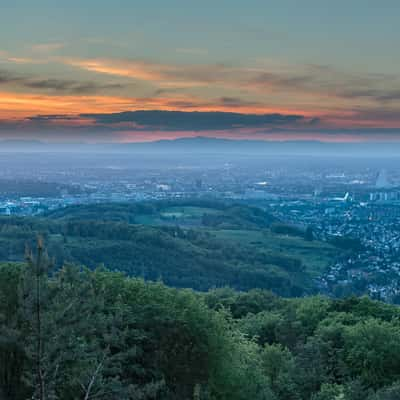 Sunset view over Basel, Switzerland