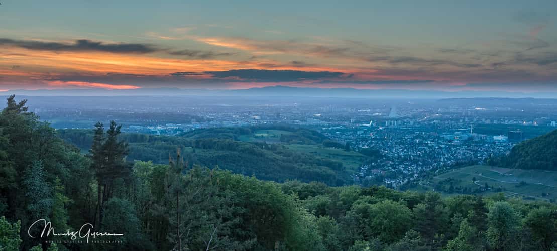 Sunset view over Basel