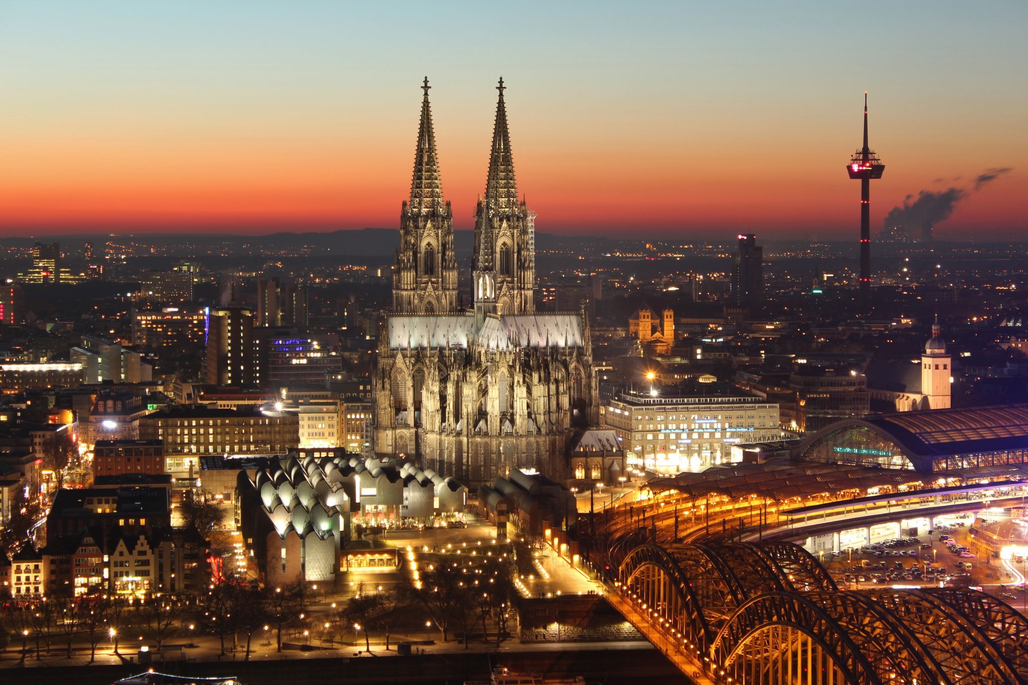 View from Triangle Tower in Cologne, Germany