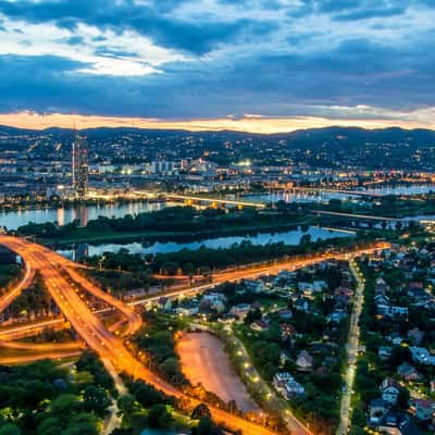 View over Vienna from the Danube Tower, Austria