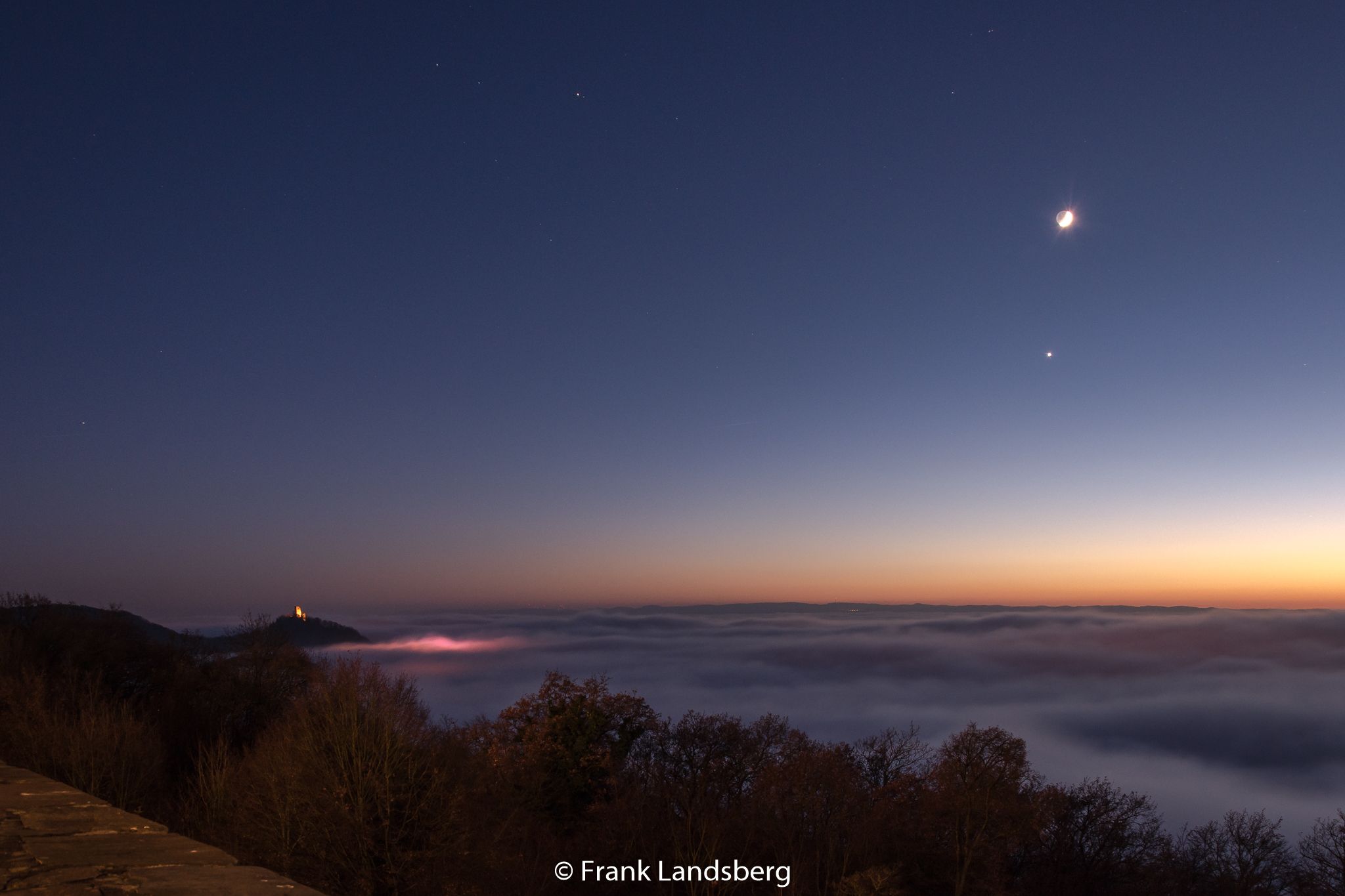 View to Drachenfels from Petersberg, Germany