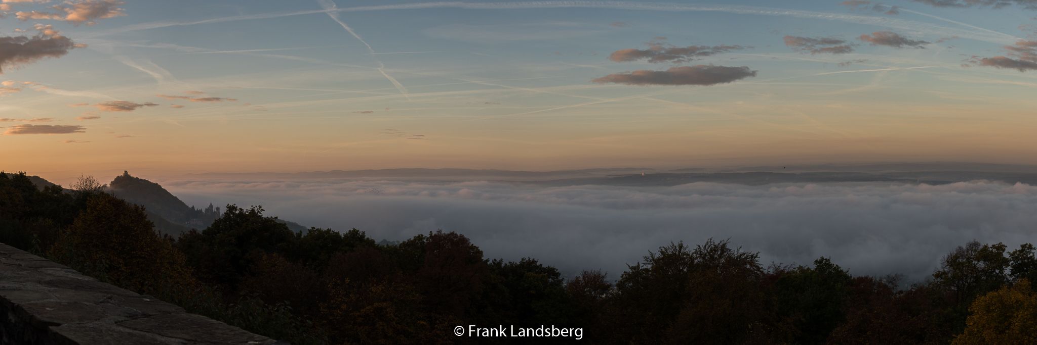View to Drachenfels from Petersberg, Germany