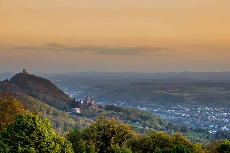 View to Drachenfels from Petersberg