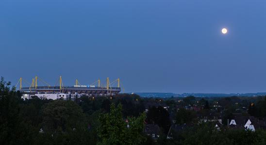 Westfalenstadion with Full Moon
