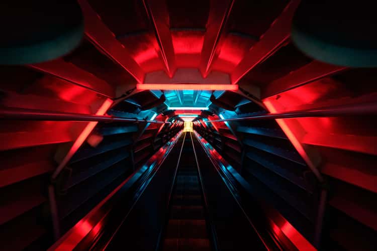 Escalator inside Atomium, Brussels