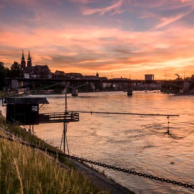 Basel - view at Rhein and Old Town, Switzerland