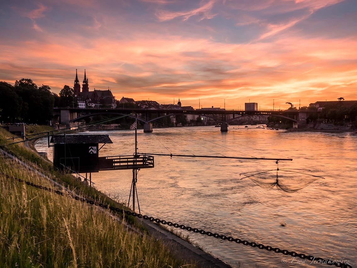 Basel - view at Rhein and Old Town, Switzerland