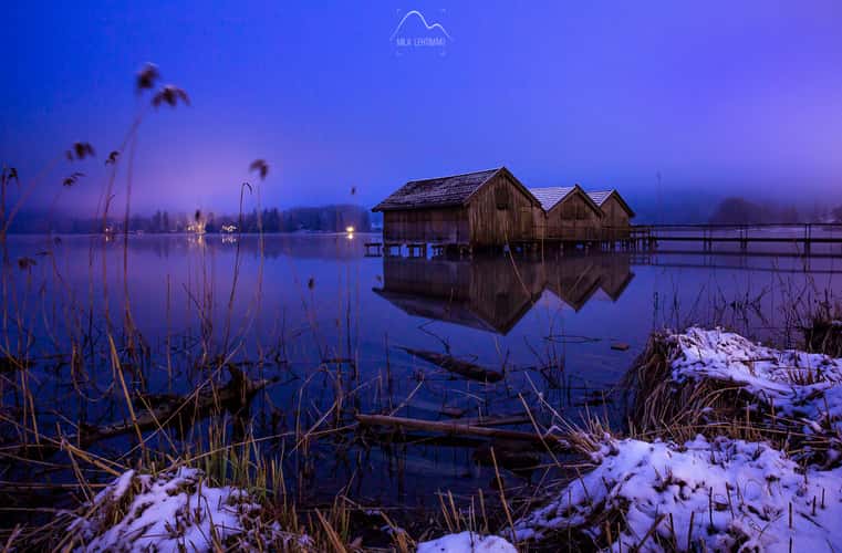 The three cabins at Kochelsee