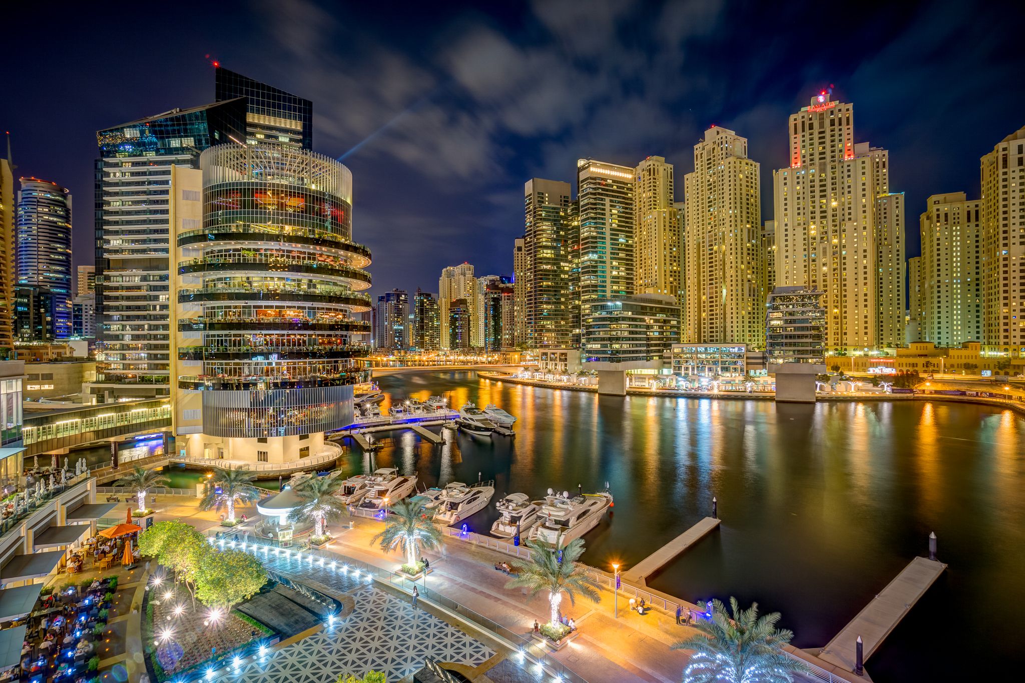 Dubai Marina from Dubai Marina Mall, United Arab Emirates